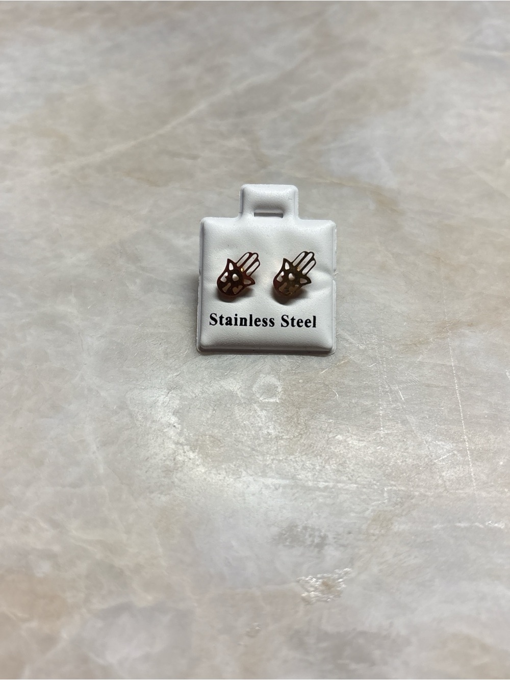 Cute Stainless Steel Bunny Paw Stud Earrings - Brown